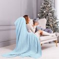 thumbnail image 3 of Unique Bargains Cotton Blanket Decorative Cable Knitted Throw Soft Knit Blankets, 3 of 10
