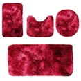thumbnail image 2 of Mixed Colors Bath Mats 4 Set Bathroom Rugs For 4 Pcs Toilet Mats Universal Soft Comfortable Water Absorption Non-Slip Thick Machine Washable Easy Dry Dark Color, 2 of 7