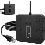 Ancienflow 16-in-1 Power Strip Surge Protector, 12 AC Outlets & 2 USB-C, 2 USB-A, 6.6FT Extension Cord with Overload Protection, Wide Spaced Outlets for Home, Office, Gaming and Travel
