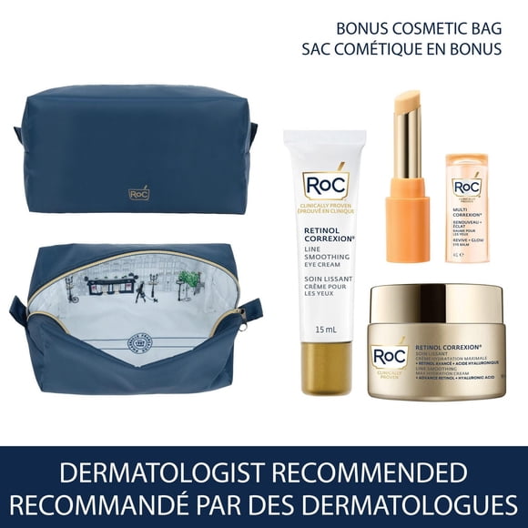 Roc Skincare - Multi & Retinol Correxion®️- AM&PM Routine & Bonus - Cosmetic Bag