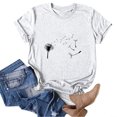 thumbnail image 4 of RXIRUCGD T-Shirts pour Femmes T-shirt Décontracté Imprimé Col Rond Manches Courtes Chandail Blouse Hauts Cadeaux Offres Liquidation Blanc TG, 4 of 6