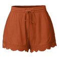 thumbnail image 1 of AherBiu Plus Size Bottom Shorts for Women Wide Leg Drawstring Elastic Waisted Comfy Loungewear Shorts, 1 of 5