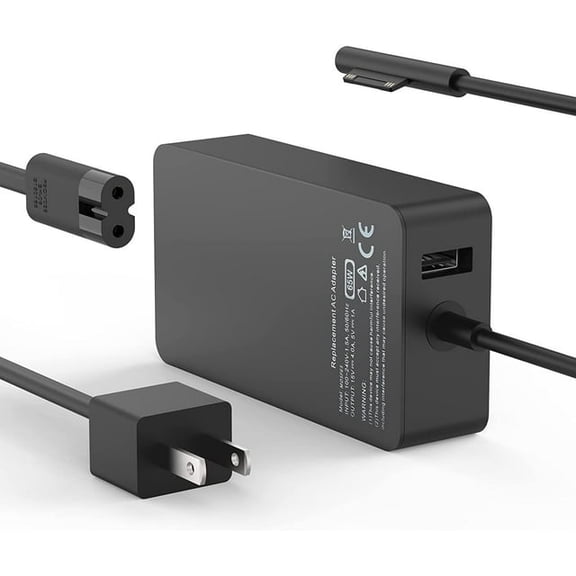 Surface Pro Charger 65W 15V 4A Laptop Charger for Surface Pro 3/4/5/6/7/8/9/X Power Supply Adapter, Compatible for Both Microsoft Surface Book Laptop/Tablet，Works with 65W&44W&36W&24W (6.6 Ft Cord)