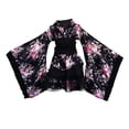thumbnail image 1 of Esquirla Japanese Floral Short Kimono Robe Blossom Bathrobe Cosplay Fancy Dress for Theme XXXL, 1 of 8