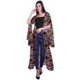 thumbnail image 2 of Moomaya Open Front Printed Georgette Shrug Slit Sleeve Beach Cover Up For Women, 2 of 5