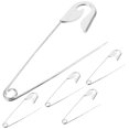 thumbnail image 1 of Durable Metal Safety Pins for Home Silver 5pcs Ideal for Laundry and Sewing 1.5 Inches, 1 of 9