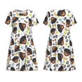 thumbnail image 3 of Bixox Women's Short Sleeve Summer Dress Loose Swing Knee Length Dresses with Pockets-Rottweiler, 3 of 7