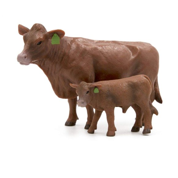Little Buster Toys Paire de Vache et Mollet Red Angus - Échelle 1/16e