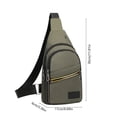 thumbnail image 3 of Sac Poitrine Bandoulière en Toile Kaki pour Hommes, 11,81 X 6,69 Pouces, Sac à Dos Sling de Randonnée en Plein Air, Sac Messager Polyvalent, Grande Capacité, Sangle Ajustable, Durable pour le Voyage, 3 of 6