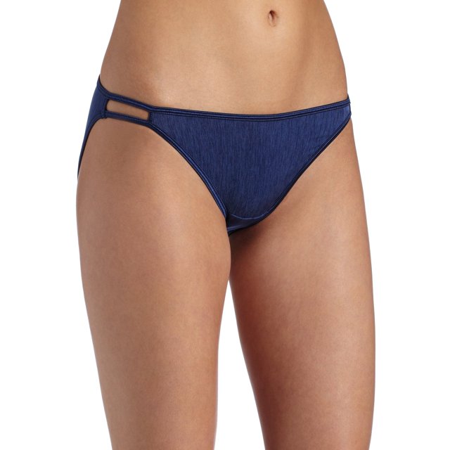 Vanity Fair Womens Body Shine Illumination String Bikini, 6, NH Admiral Navy