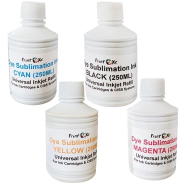 Encre de Sublimation 4 Bouteilles (Ensemble) Universelle Chaque Bouteille 250 ml pour Vêtements / Recharge pour Imprimantes Epson Deskjet Incluant C88 C88+ WF7720 WF7710 WF2750 WF3620 ET2720 ET2650 ET2750 et Autres