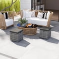 thumbnail image 2 of Outsunny Ottomane d'Extérieur en Osier 2 Pcs avec Rangement, Coussins, Gris Foncé, 2 of 10