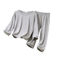 thumbnail image 1 of MIASHUI Ensemble de Pyjama T-Shirt à Manches Courtes et Pantalon pour Garçons, Gris, 10-12 Ans, 1 of 3