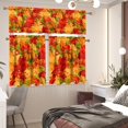 thumbnail image 2 of Maple Leave Window Curtain Tiers and Valance Set Halloween Farmhouse Vintage Kitchen Tiers and Valance Set for Cafe Living Room Window Decor, 2 of 5