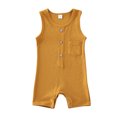 thumbnail image 1 of SUNSIOM Baby Summer Romper, Combinaison Côtelée à Fermeture Boutonnée Sans Manches, 1 of 9