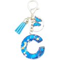 thumbnail image 1 of ORUYROP Initials Letter Keychain Blue Tassel Butterfly Pendant for Women Girls Wallet Backpack Purses, 1 of 3