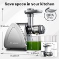 thumbnail image 3 of Cold Press Juicer, Aobosi Slow Masticating Juicer Machines with Reverse Function, Quiet Motor, High Juice Yield with Juice Jug & Brush for Cleaning, Gray, 3 of 8