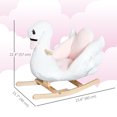thumbnail image 3 of Qaba Soft Warm Kids Rocking Horse Child Plush Ride On Toy Swan Style Playtime with Lullaby Song White, 3 of 10