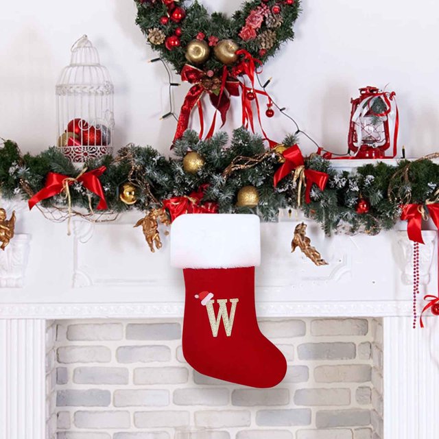 EGNMCR Christmas Decorations, Christmas Gifts Large Personalized Letter Christmas Christmas Tree Decorative Pendant Candy Bag Christmas Scene Dressing Gift Bag stocking stocking