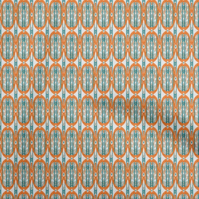 oneOone Cotton Poplin Orange Fabric Geometric Sewing Craft Projects Fabric Prints By Yard 42 Inch Wide