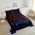 thumbnail image 4 of Erosebridal Ensembles de Couettes à Triangles Dégradés Format Double, Couettes et Duvets Rouges et Bleus, Déco de Chambre Géométrie, 3 Pcs, 4 of 7