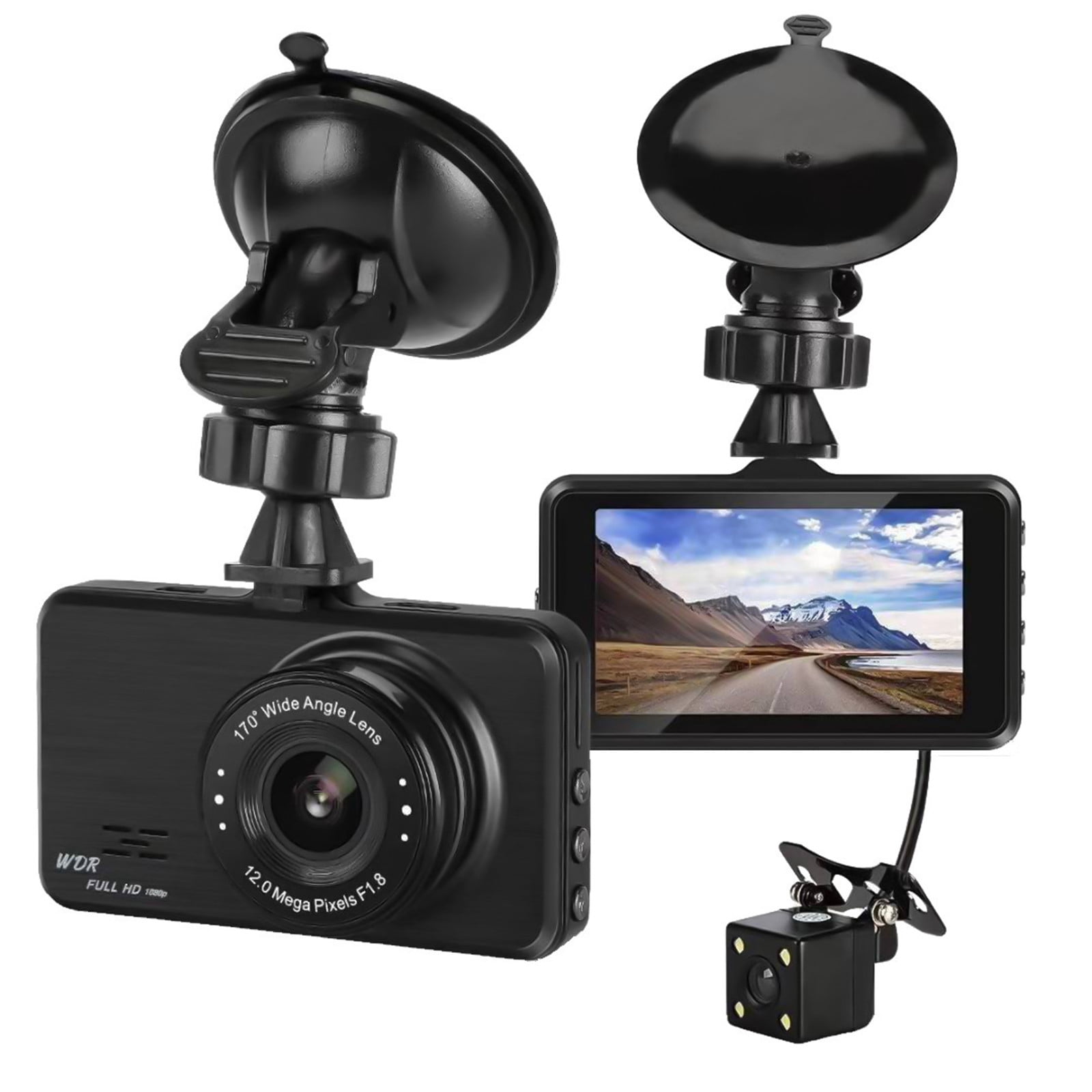 Rbaofujie Dash Cam FHD 1080P Car Camera,3.0 Inch IPS Screen Car Dash Camera, Dashboard Camera,Night Vision,With Backup Camera,Parking Monitor,Loop Recording