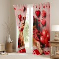 thumbnail image 3 of Jolis Rideaux pour Chien pour Salon, Rideaux de Fenêtre à Fleurs de Roses Rouges Occultants pour Chambre 30 %-50 %, Traitement de Fenêtre Mignon Ours Ballon à Oeillets 2 Panneaux Déco, 38l X 45h, 3 of 6