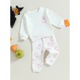 thumbnail image 3 of SUNSIOM Ensembles d'Automne pour Tout-Petits Filles Garçons, Imprimé Ghost, Chandails à Col Rond à Manches Longues et Pantalons Longs, Ensemble de Vêtements d'Halloween 2 Pcs, 3 of 9