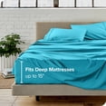thumbnail image 3 of Bare Home Premium 1800 Collection Ensemble de Draps 3 Pcs, Très Grand Simple, Aqua, 3 of 10