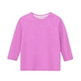 thumbnail image 3 of Posijego Garçons Filles T-Shirt à Manches 3/4 Imprimé Col Rond T-Shirts d'Été Hauts Décontractés pour Enfants, 3 of 4