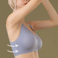 thumbnail image 3 of Virmaxy Womens Wireless Bra Solid Color Soft and Comfortable Gathered Large Bra Solid Color Soft and Comfortable Without Steel Rings Gathering To A Large Bra Gray-2 XL, 3 of 7