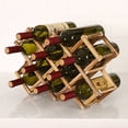 thumbnail image 1 of Dvkptbk The Projector Foldable 10 Bottle Wooden Stackable Wine Cellar Racks Storage Racks Countertop Home & Garden, 1 of 5