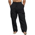 thumbnail image 1 of Mefallenssiah Full Length Pants Clearance Men'S Solid Color Drawstring Fashionable Casual Pants Full Length Pants, 1 of 5