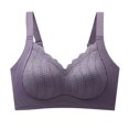 thumbnail image 1 of VEKDONE Woman's Embroidery Back Buckle Thin Style Ventilate Bra Without Steel Rim Purple XL, 1 of 5