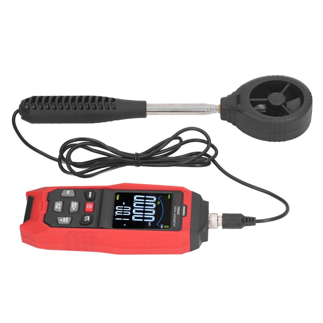 TA642C Handheld Digital Anemometer with 8-Blade Design - Multi-Functional Wind Speed, Temperature & Volume Meter, ±0.2 Accuracy, 0.06-45.0m/s Range, Max/Min/Avg/Real-Time Value Lock, Upper/Lower