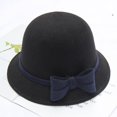 thumbnail image 2 of Chapeau Melon Petit pour Femme, Automne et Hiver, Nœud, Bout Rond, Décontracté, Style Bassin de Pêcheur, 2 of 3