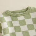 thumbnail image 4 of Baby Boy Girl Knit Checkerboard Plaid Sweater Romper Pullover Soft Warm Fall Winter Clothes, 4 of 6
