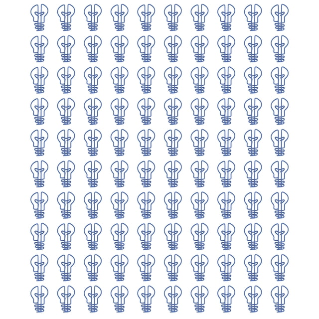 100Pcs Paper Clips Small Cute Light Bulb Special Shaped Metal Office Supplies for Notes Blue