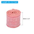 thumbnail image 2 of Unique Bargains 2.4' Wide 2.2 Yards Burlap Ribbon White Lace Roll Wrapping Fabric Crafts Roll Pink 2 Pack, 2 of 6