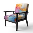 thumbnail image 3 of Designart "composition Explorations I" Purple Abstract Upholstered Accent Chair - Modern Arm Chair For Living Room, 3 of 7