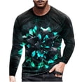 thumbnail image 1 of Chemises Hommes Manches Longues Hommes Manches Longues Imprimé Col Rond Chandail T-Shirt Blouse, 1 of 9