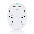thumbnail image 1 of 360 Electrical Studio2.4 6 Outlet Surge Protector with 2 x 2.4 Amp USB Ports - White, 1 of 2