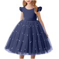 thumbnail image 1 of Jusqu'à 30 % de Rabais, Robe Bouffante en Maille Unie à la Mode, Tenue de Spectacle Formelle, Tissu en Maille, Coupe Confortable, Robe de Fête pour Fille, Occasion Formelle, Tenue de Soirée Stylée Facile à Porter/100 % Polyester, Bleu, 1 of 9