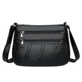 thumbnail image 1 of POINTERTECK Women PU Shoulder Bag Multi-pocket Mother Solid Crossbody Handbag (Black), 1 of 10