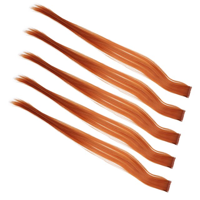 Clip In Hair Extensions, 5pcs 55cm Colored Clip In Hairpiece Hair Extensions For Women High Temperature Synthetic Hair For Party and Cosplay Use