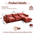 thumbnail image 2 of The Magic Home Canapé Sectionnel Modulaire Convertible en L en Chenille, Orange, 2 of 11