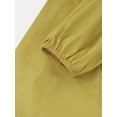 thumbnail image 5 of ZANZEA Chandail à Col Rond à Manches Longues pour Femmes, Haut, Blouse à Laçage avec Garniture Plissée, 5 of 5
