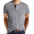 thumbnail image 1 of Mefallenssiah Men'S Short Sleeve Men Short-Sleeve Beefy Muscle Basic Solid Pure Color Blouse Tee Shirt top Gray, 1 of 3