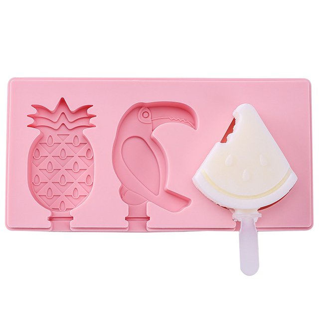 Coofit Kitchen Popsicle Mold Silicone DIY Ice Pop Maker Ice Cream Mold with Lid & Stick