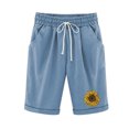 thumbnail image 1 of VEKDONE Cheap Clothes for Women Plus Size Shorts for Women Comfort Linen Cotton Trousers Printed Plus Size Drawstring Wide Leg Short Pant With Pockets, 1 of 3